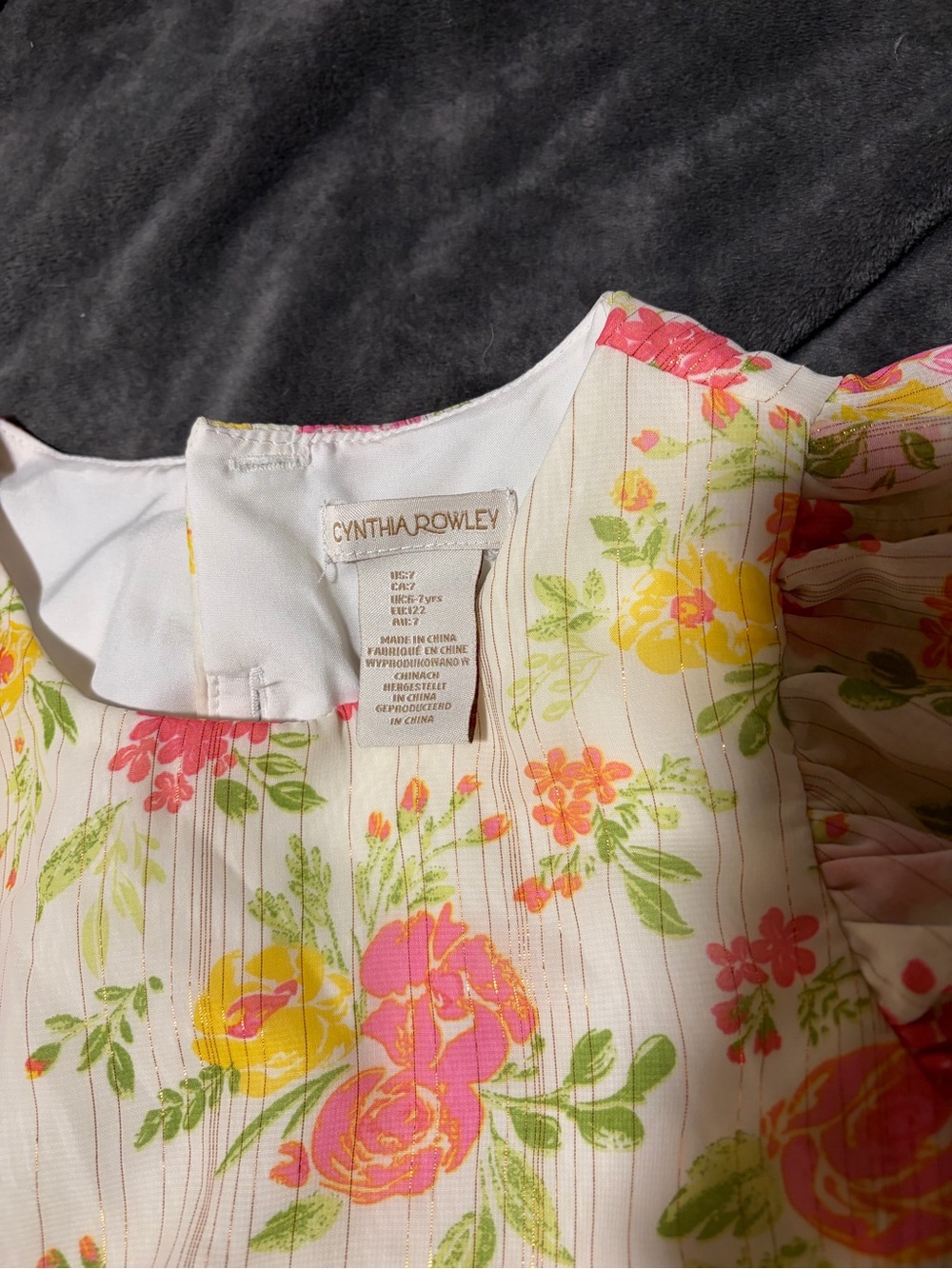 Cynthia Rowley Floral Pink, Yellow & Green Girls' Dress